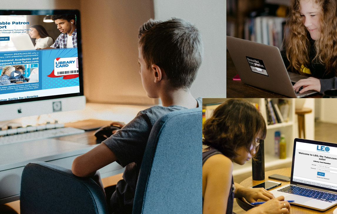 child looking at computer screen