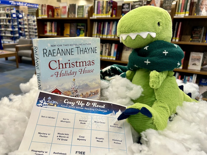 christmas a holiday home book and bingo card with stuffed animal